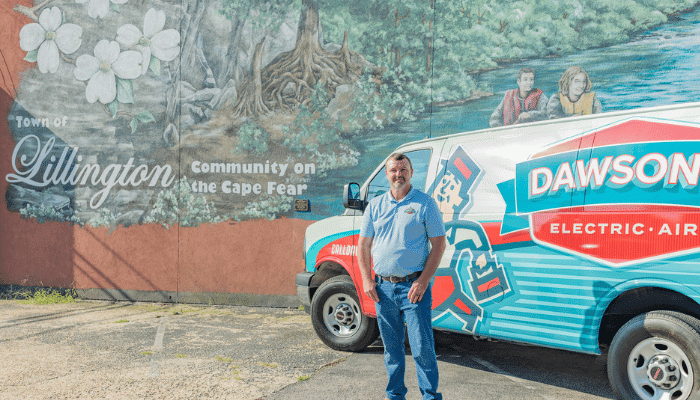 Dawsons Truck In Front Of Lillington Mural