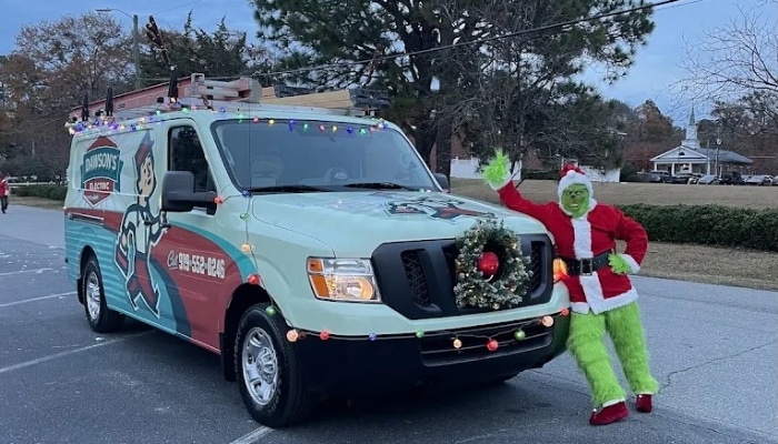 Grinch With Van Christmas Parade