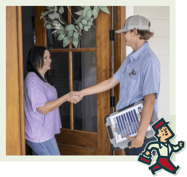 Technician Greeting Customer Hvac maintennce